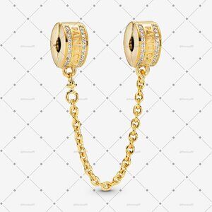 Pandora Pandora Logo Safety Chain Clip Charm